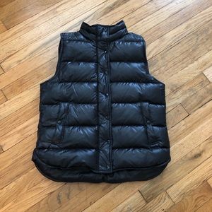 J.Crew Shiny Black Puffer Vest